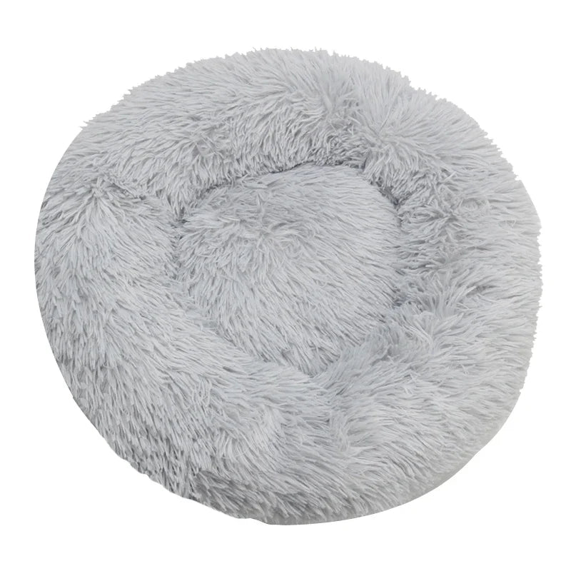 Round Plush Dog & Cat Bed – Washable, Warm & Cozy Pet Sofa