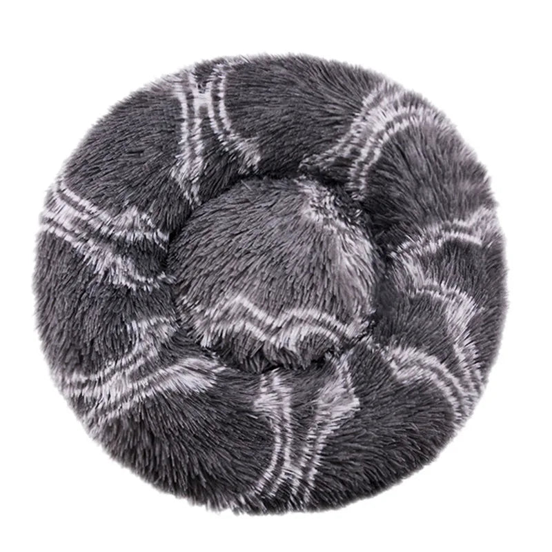 Round Plush Dog & Cat Bed – Washable, Warm & Cozy Pet Sofa